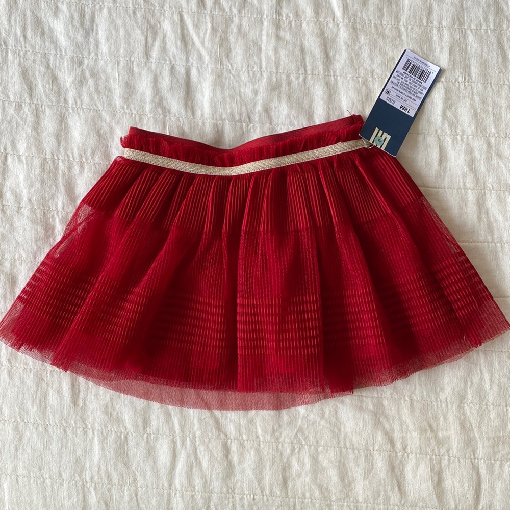 OshKosh B'Gosh Red Holiday Tulle Skirt Size 18 Months